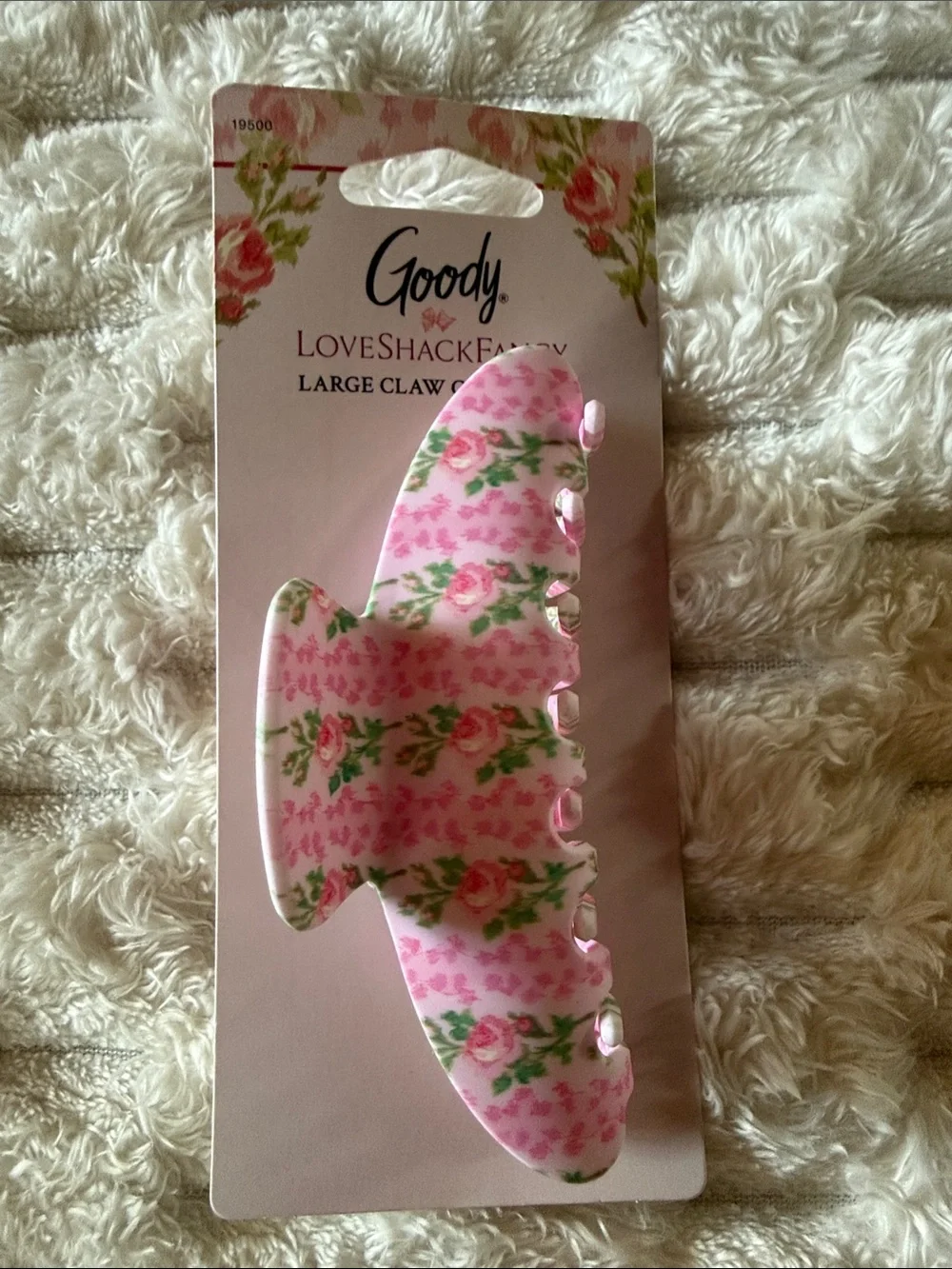 LoveShackFancy Pink Floral Large Claw Hair Clip